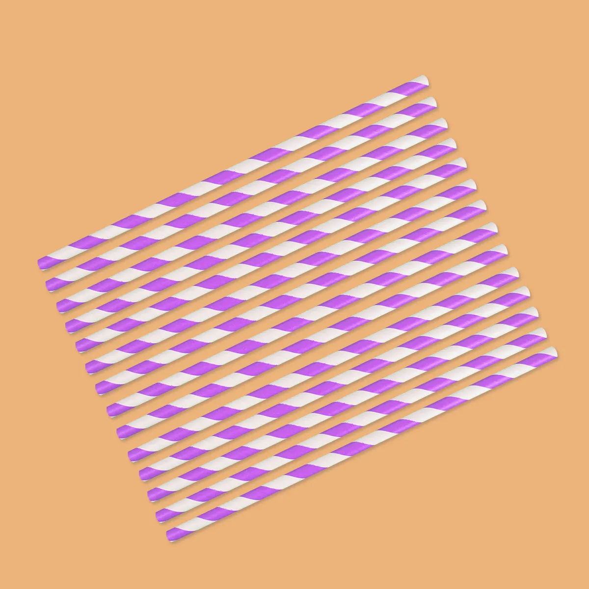 Popotes de Papel Decorados color Morado, Beso, 16 piezas.