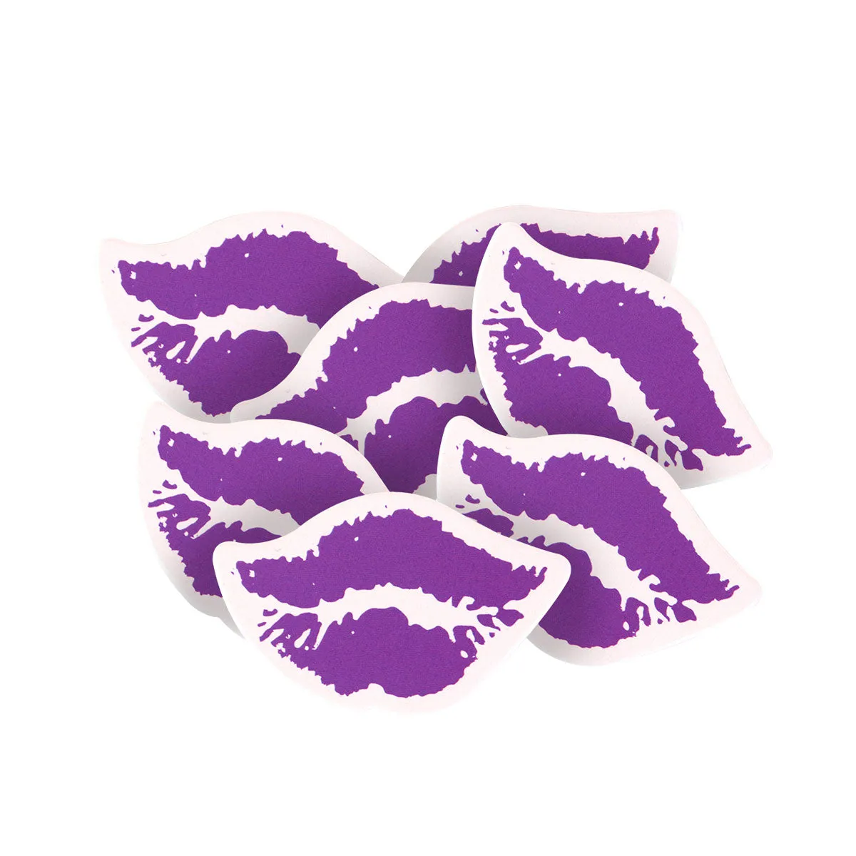 Popotes de Papel Decorados color Morado, Beso, 16 piezas.